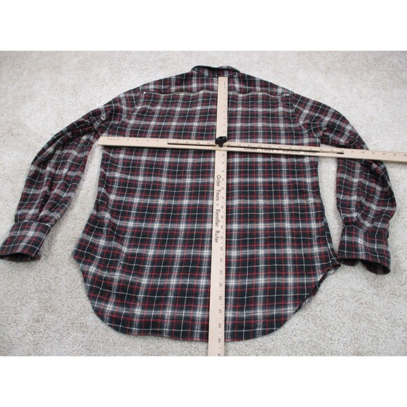 R13 Drop Neck Work Shirt Women Small S Gray Red Flannel Zip Back Button Up Italy - Picture 8 of 12